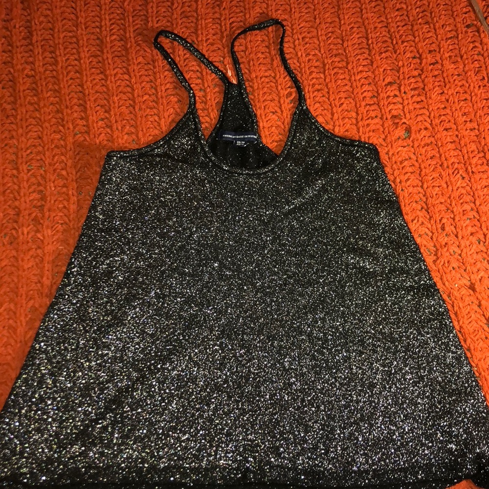 AE Black Shimmery Tank Top